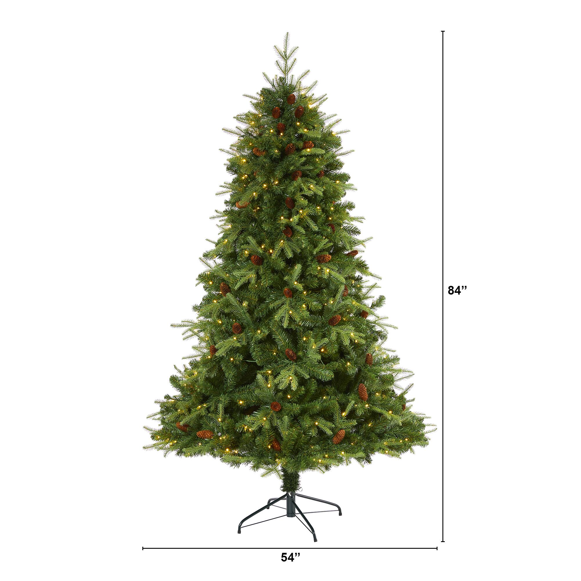 7ft. Pre-Lit Wellington Spruce Artificial Christmas Tree, Clear LED Lights